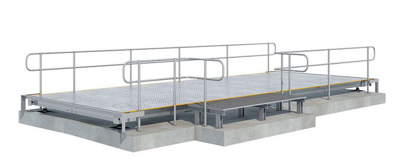 A high-resolution image showing a Gendio weighbridge in action, capturing its durable design and reliable performance in a real-world setting.