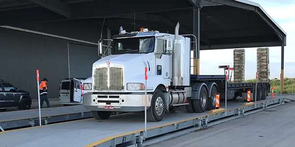 An image showcasing a Gendio weighbridge ready for hire, highlighting the flexibility and convenience of Gendio's turnkey service.